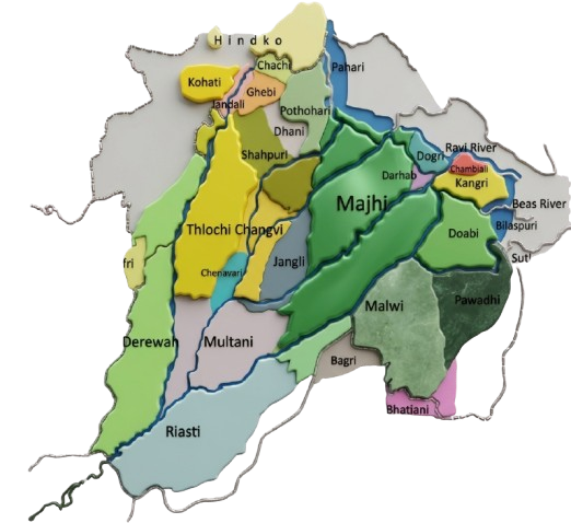Map of Punjabi Dialects